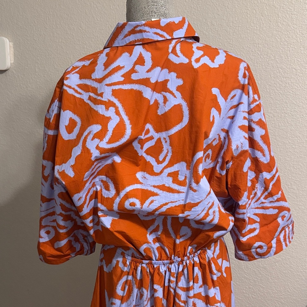COS Orange and White Patterned Midi Dress‎ - Picture 5 of 10